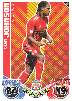 Glen Johnson Liverpool 2010/11 Topps Match Attax #166